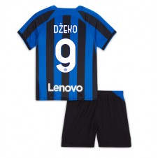 Inter Milan Edin Dzeko #9 Hjemmedraktsett Barn 2022-23 Kortermet (+ korte bukser)